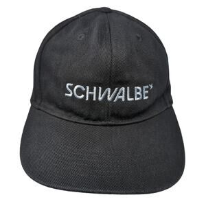 Schwalbe Snapback Cap Black One Size Adjustable Embroidered Vented Holes 6 Panel